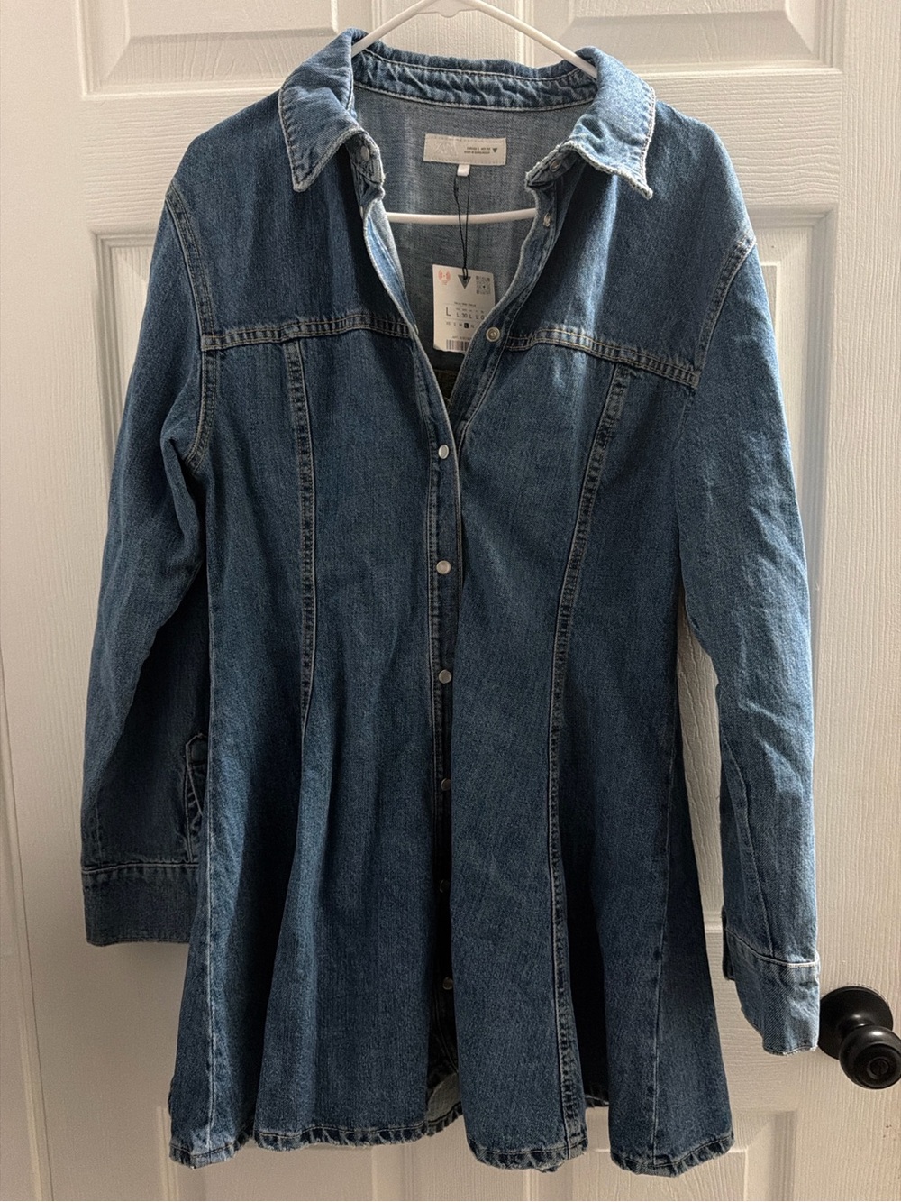 Zara Women's Dark Blue Denim Button-Front Jacket